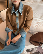 レイヤードライク 異素材MIXシャツ〜カジュアル×きれいめ〜 - ivonir