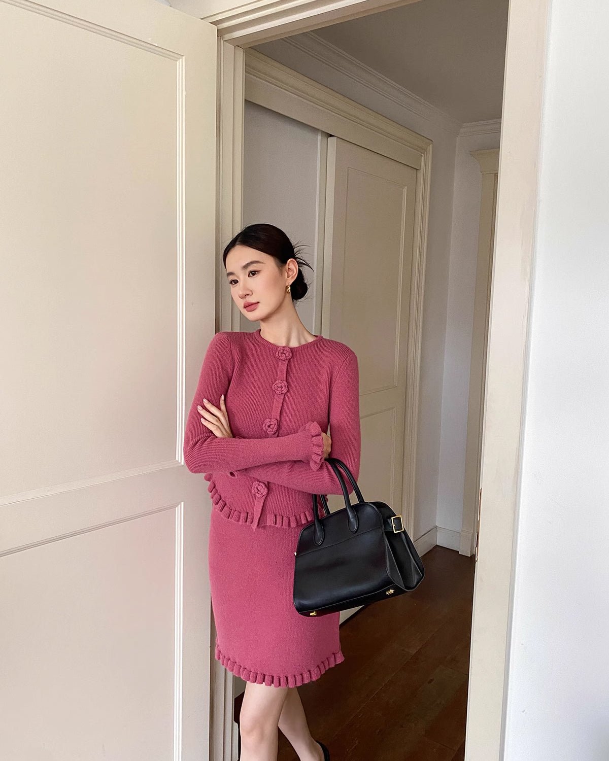 クラシックモダン ニットアップ【セットアップ】 raspberry pink - ivonir