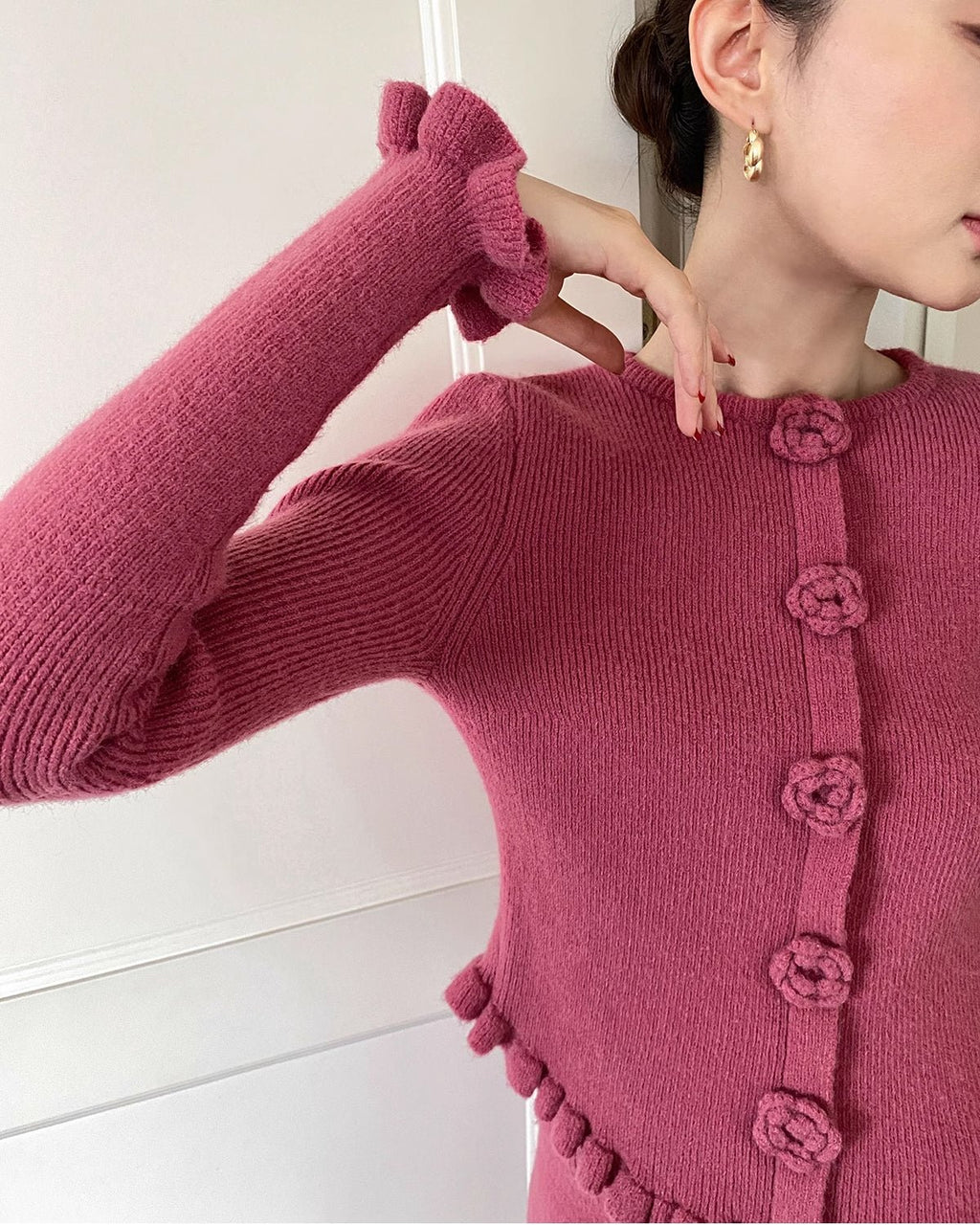 クラシックモダン ニットアップ【セットアップ】 raspberry pink - ivonir