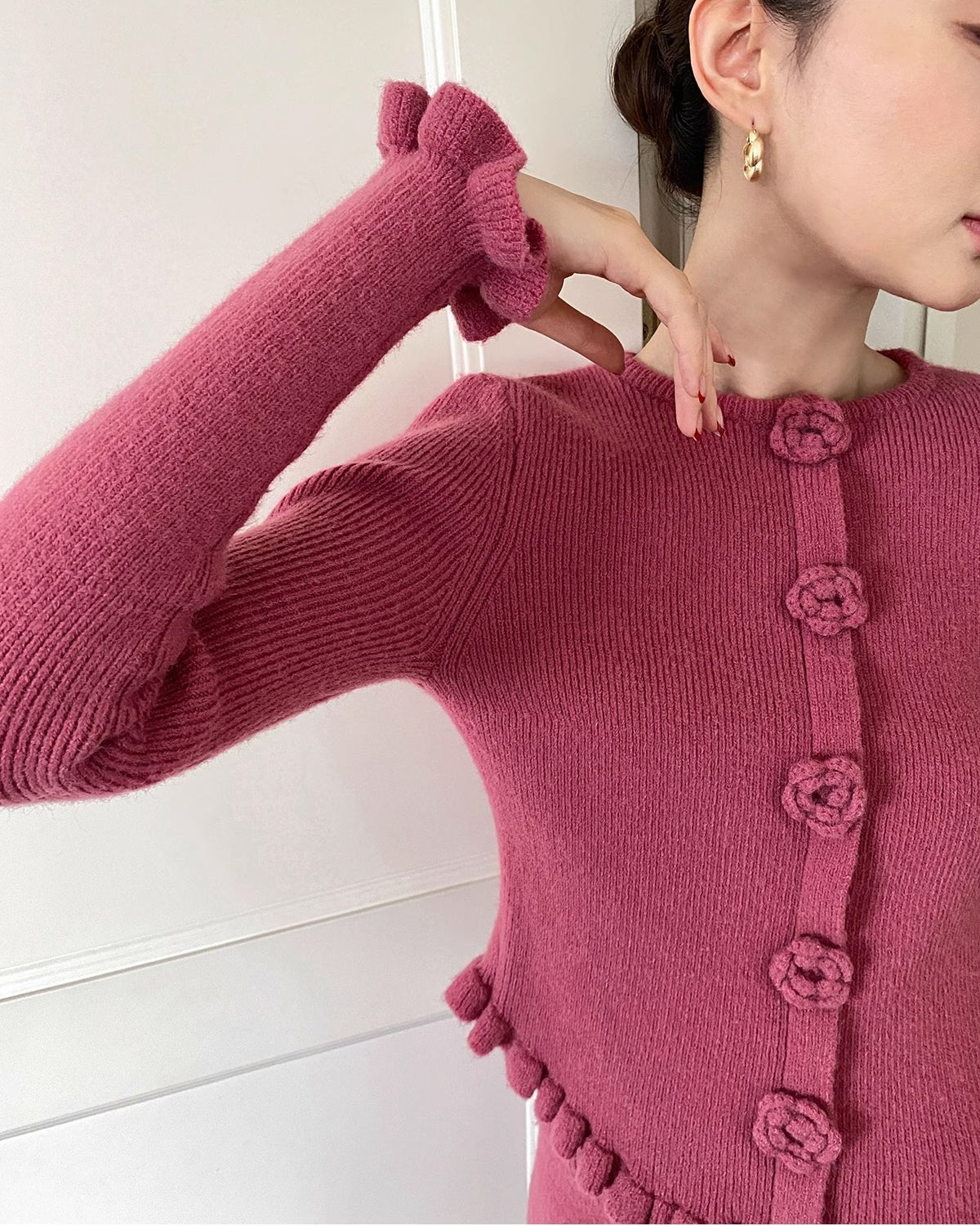 クラシックモダン ニットアップ【セットアップ】 raspberry pink - ivonir