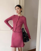 クラシックモダン ニットアップ【セットアップ】 raspberry pink - ivonir