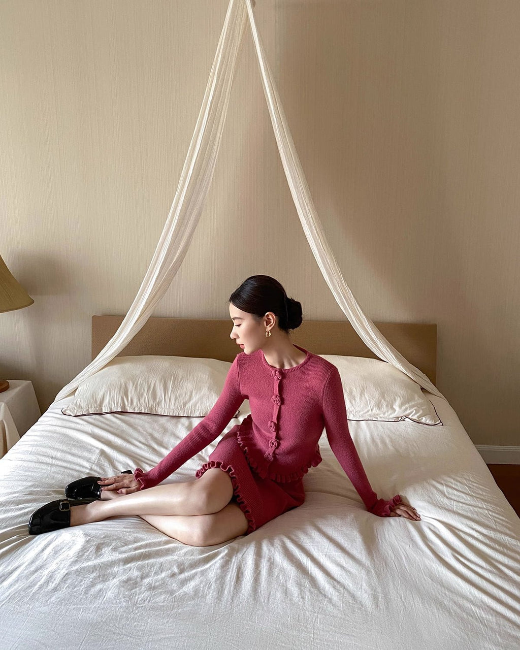 クラシックモダン ニットアップ【セットアップ】 raspberry pink - ivonir