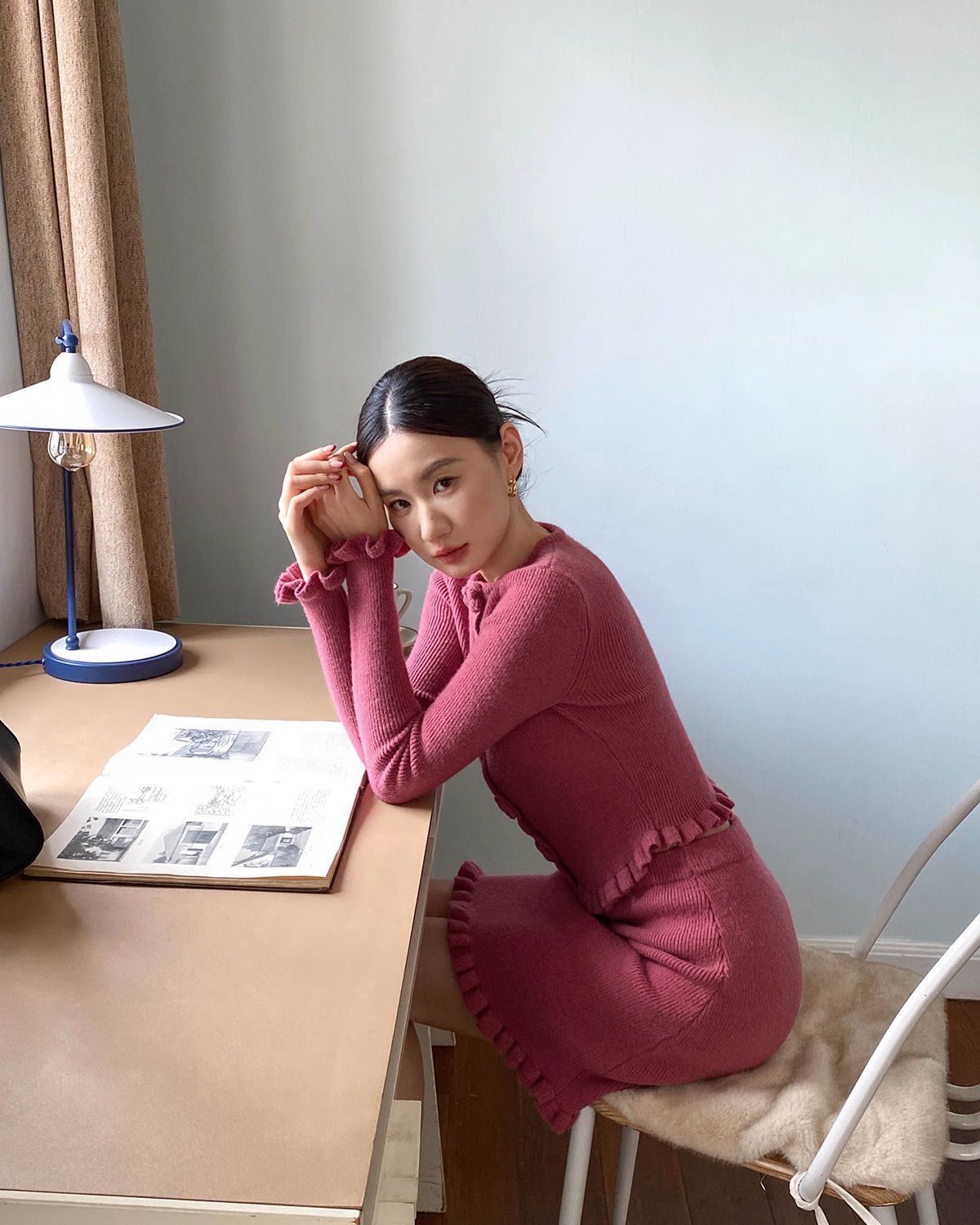 クラシックモダン ニットアップ【セットアップ】 raspberry pink - ivonir