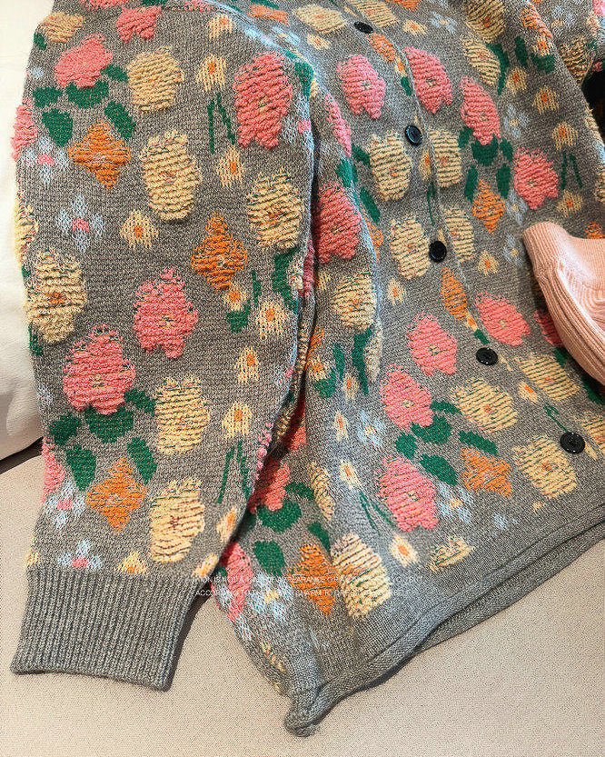 ROYAL FLOWER 刺繍ニット ジャケット - ivonir