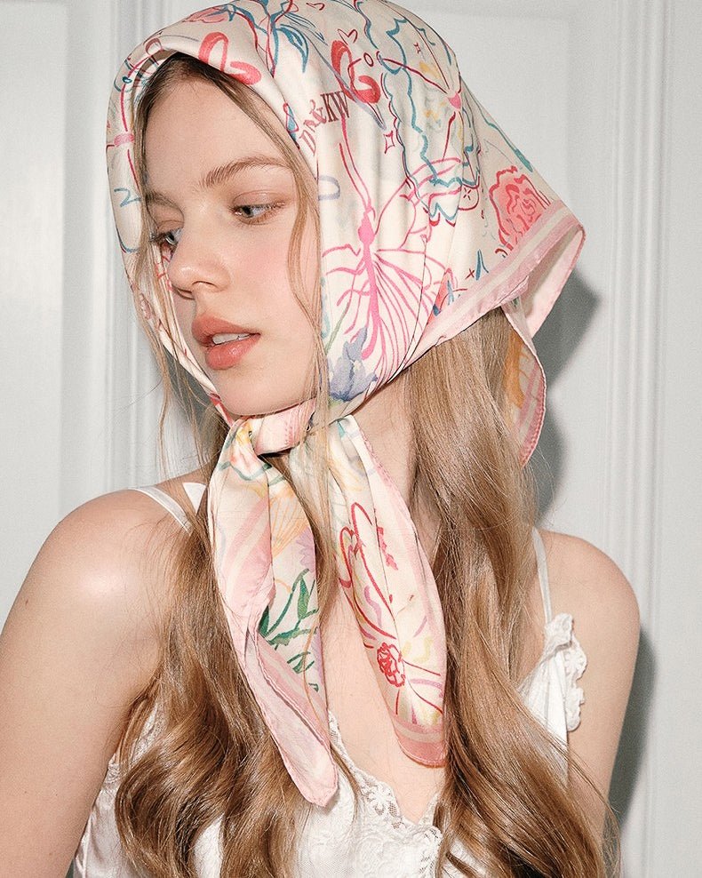  - Spring - フラワーモチーフスカーフ - ivonir