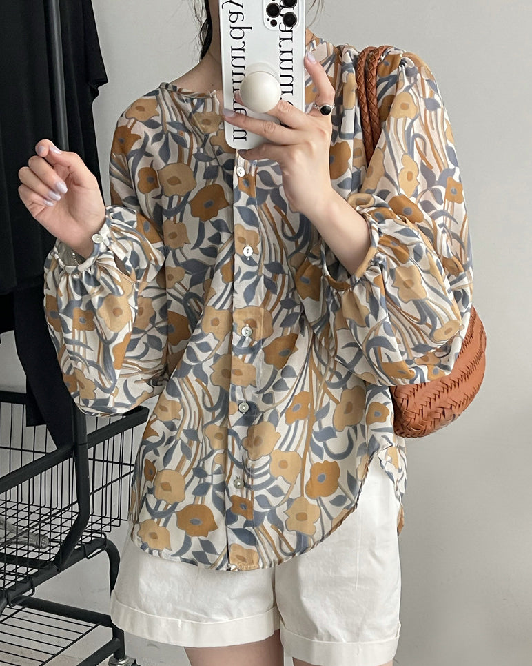 ヴィンテージフラワー ブラウス