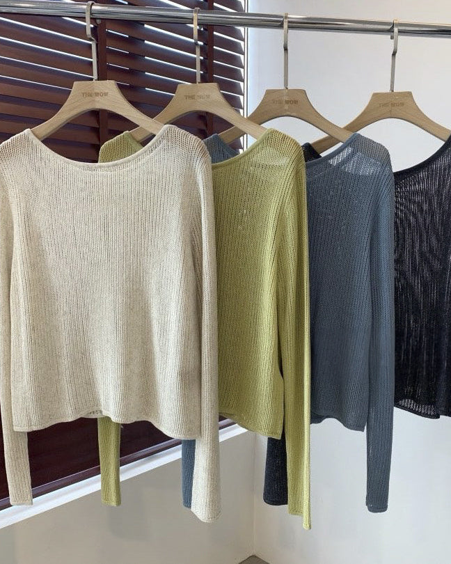 バックスリット メッシュニット〈4color〉