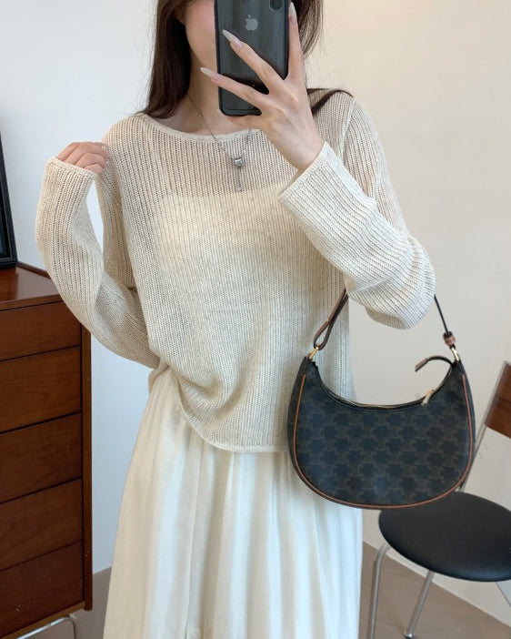 バックスリット メッシュニット〈4color〉