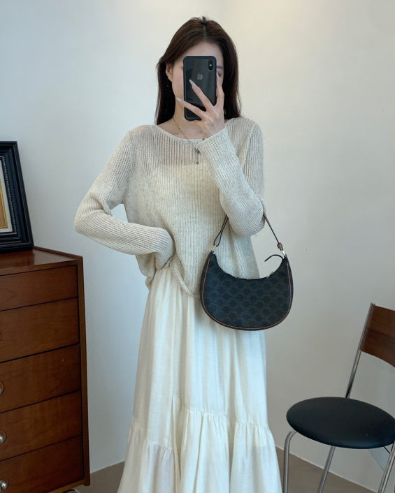 バックスリット メッシュニット〈4color〉