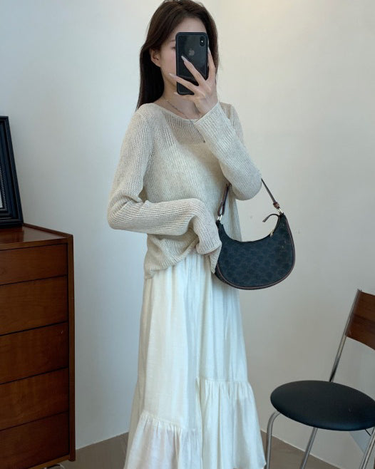 バックスリット メッシュニット〈4color〉