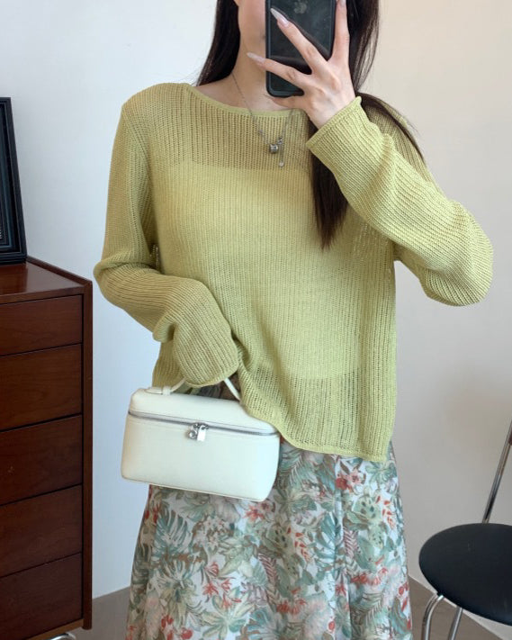 バックスリット メッシュニット〈4color〉