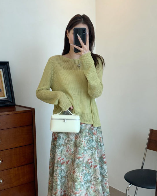 バックスリット メッシュニット〈4color〉