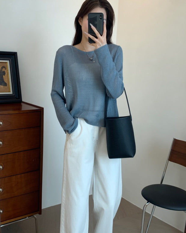 バックスリット メッシュニット〈4color〉