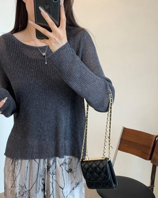 バックスリット メッシュニット〈4color〉