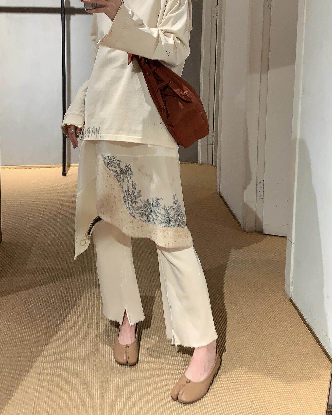 【本革】 ”tabi” ballet shoes - 足袋バレエシューズ - beige - ivonir