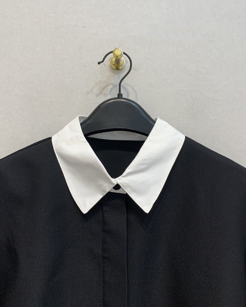 レトロモダン シャツワンピース〈２color〉
