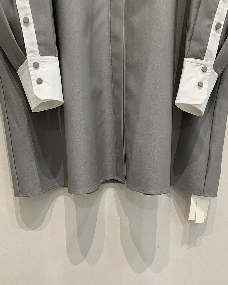 レトロモダン シャツワンピース〈２color〉
