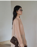 ★シャーリング ロングシャツ〈コーラルピンク〉